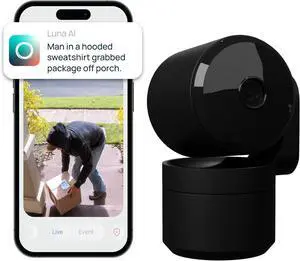 Cameras for Home Security Indoor, Advanced AI Motion Detection, 360° Pan/Tilt, Plug-in, Night Vision, 2.4GHz Wi-Fi, 2-Way Audio, Nanny Pet Dog Camera with Phone App (Black)