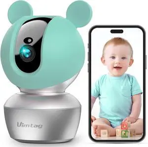 Indoor Camera 4K, Pet Camera with Speaker Pan-Tilt 360°, Cameras for Home Security Pet Baby Dog w/Motion Tracking Night Vision Phone App, 2-Way Audio, 24/7 SD & Cloud Storage,Work with Alexa