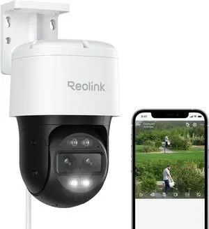 Security Camera System 4K, IP PoE 360 Camera with Dual-Lens, Auto 6X Hybrid Zoomed Tracking, 355 Pan & 90 Tilt, Outdoor Surveillance, AI Detection, TrackMix PoE
