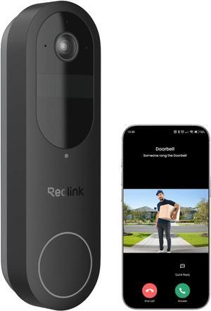 Wireless 2K Battery Video Doorbell Camera, 150°x150° Head-to-Toe View, 2.4/5 GHz WiFi, Battery or Wired Power Options, Two-Way Talk, Person/Vehicle/Package Detection(Chime not Included)