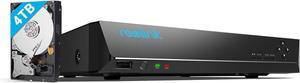 16CH Network Video Recorder for Home Security Camera System,Only Work with 16MP/12MP/4K/8MP/5MP/4MP The Same Brand PoE IP Cam,24/7 Recording to Pre-Installed 4TB Hard Drive,RLN16-410