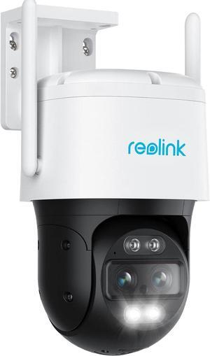 4K Wired WiFi Outdoor Security Camera, 8MP Dual Lens, 360 PTZ Camera, Auto Tracking, 2.4/5GHz Wi-Fi Smart Person/Vehicle/Animal Detection, 6X Hybrid Zoom, Color Night Vision, TrackMix WiFi