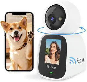 Two Way Video Calling Camera, 2K One Click Call Pet Camera Indoor with Phone App, 360° PTZ Dog Cam with Speaker, Color Night Vision Security Indoor Cameras, CL200