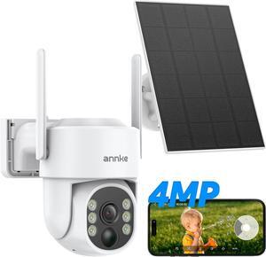 4MP Solar Security Cameras Outdoor Wireless, 9000mA Battery for WiFi Camera, 2 Way Audio, Human detection, 360° Pan & Tilt, PIR Detection, Color Night Vision, Up to 256G Storage, Alexa Supported
