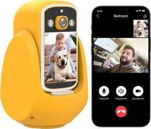 Indoor Security Camera, Two-Way Video Camera with 2.8 inch HD Screen & Voice Control, 1080P Video Calling Indoor Camera with Phone App, Night Vision for Baby, Elderly, Puppy C20