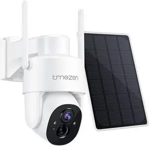 Wireless Security Camera Outdoor, 2K Solar Security Camera with Pan Tilt 360° View, PTZ WiFi Control, Color Night Vision