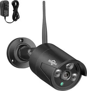5MP Black Camera Add on 5MP Security Camera, Waterproof Outdoor Indoor 3.6mm Lens IP Day & Night Vision with DC 12V Power Adapter Compatible 10CH 5MP WiFi Camera System