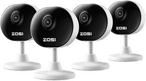 Indoor Security Camera,4Pack C688 Baby/Pet Monitor,1080P Home Surveillance WiFi Camera with Phone App,Motion Detection,2 Way Audio,Night Vision,SD Card/Cloud Storage,Works with Alexa,Plug-in