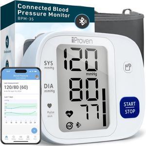 Blood Pressure Monitor Bluetooth for Home Use - Upper Arm with App Integration, Easy-to-Use One-Touch Operation, and Large Backlit Display for Convenient Monitoring.