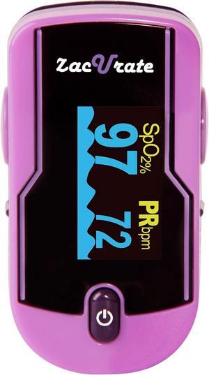 Fingertip Pulse Oximeter Oximetry Blood Oxygen Saturation Monitor with Silicon Cover, Batteries and Lanyard (Mystic Purple)
