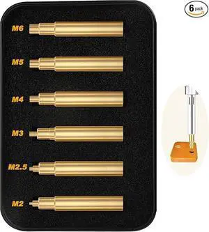 Heat Set Insert Tool,Tips for Threaded inserts M2 M2.5 M3 M4 M5 M6, Soldering Iron Tips for 3D Printer Users,Compatible with 900M/T18/FX-888D Irons- Press Tool for Plastic 3D Printer Components