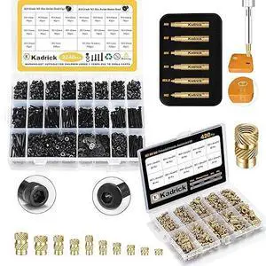 Kadrick 3-in-1 3D Printing Component Kit: Threaded Inserts, Heat Set Insert Tool, and M3 Screws Nuts Washers Assortment