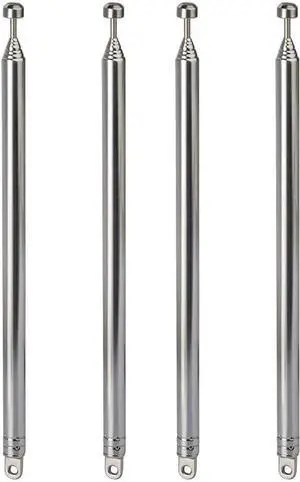 Bingfu 7 Sections Telescopic 74cm AM FM Antenna Portable Radio Antenna Replacement (4-Pack) Compatible with Indoor Portable Radio Home Stereo Receiver AV Audio Video Home Theater Receiver TV Tuner