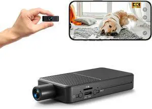 Hidden Camera, Nanny Cam Wireless with 8-Hour Battery Life, 4K Mini Security Camera WiFi/No-WiFi Use, 1-Year Free Cloud Storage, Nanny/Pet/Baby Monitor-2025 Upgraded