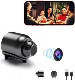 Mini Hidden Camera 1080P HD Hidden Camera - Portable Small Nanny Cam with Night Vision - Covert Security Camera for Home/Office/Indoor/Outdoor