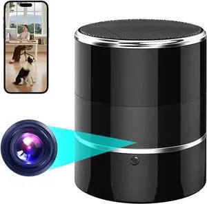 Security WiFi Camera in Bluetooth Speaker with 240° Viewing Angle,Wireless Security Cameras,Dome Cams Phone App,Hd 1080P,Motion Activated for Home Offices Store(2.4G /5G)