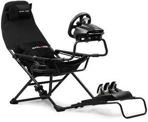 GTPLAYER Sim Racing Cockpit Foldable & Adjustable for High Performance Sim Racing Compact & Flexible Supports All Steering Wheels & Pedals for PC Wheel and Pedals Not Included(Black)