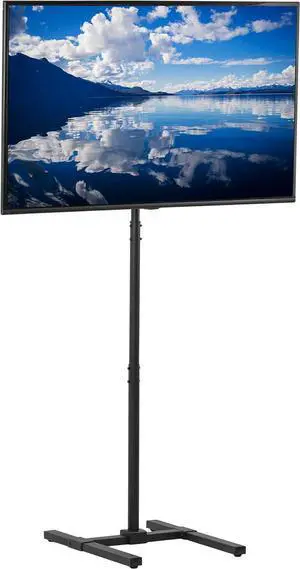 Extra Tall TV Floor Stand for 13 to 50 inch Screens up to 44 lbs, LCD LED OLED 4K Smart Flat, Curved Monitor Panels, Max VESA 200x200, Tall Pole for Treadmills and Ellipticals, Black, STAND-TV17