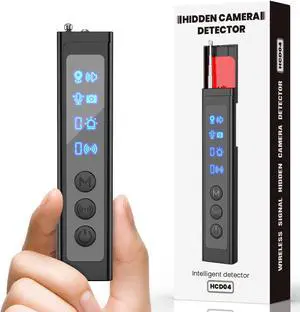 Hidden Camera Detectors, Portable Scanner Hidden Detector,2-in-1 Camera Detector with LED Light for Bathroom, Hotel, Travel,6 Levels Sensitivity