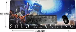 Surreal Entertainment Solo Leveling Mouse Pad XXL, Anime Mouse Pad, Extended Gaming Mat 35"x15.5", Desk Mat Anime, Solo Leveling Merchandise