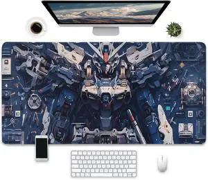 Anime Desk mat XL,Large Gaming Mouse Pad with Mecha Anime Design, Extended XXL Desk Mat, 31.5 x 15.7 inches, Non-Slip Base
