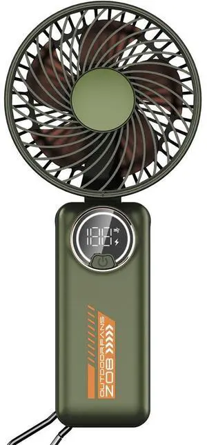 New Model Foldable Digjtal Display fan - Desktop Portable silent Hanging Neck Outdoor UsB chargingsmall Fan