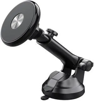 This magnetic car phone holder is suitable for Apple MagSafe and features a magnetic suction cup with an extendable design.