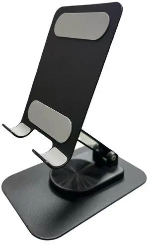 Mobile phone, tablet and desktop rotating stand - foldable storage stand for live streaming, binge-watching TV shows, lazy person's stand