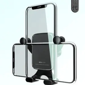 Horizontal and vertical screen gravity car-mounted mobile phone holder  Car-mounted gravity-type air outlet mobile phone holder