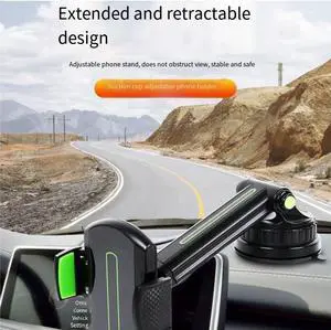 Universal extended and retractable car mount for mobile phone holder 360°