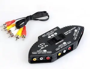 AV SWITCHER AV Switch 3 Way Outlets Converter Port Splitter RCA Audio Video AV Switch Box Game Selector (3 in 1 Out) for TV