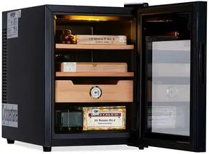 Electric Cig-Cabinet 200 Count, 3 in 1 33L Portable Storage Cabinet with Hygrometer, Water Tank, Fan & Spanish Cedar Lining, Lights Control System, 65%-75%, 61-72, Gift for Festival