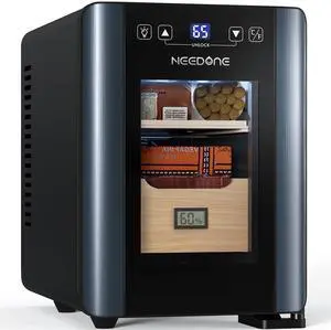 8L Electric Cigar Humidors for 80 Counts,Cooling&Heating Control System,with Digital Hygrometer, Spanish Cedar Lined Cigar Box,Father's Day Gift for Men
