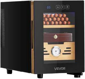 Electric Humidor, 16L, 100 Counts Electric Cigar Humidor Cabinet with Cooling Temperature Control, Spanish Cedar Wood Shelves & Drawers, Mechanical Hygrometer, 2 Layers, Cooler for Household