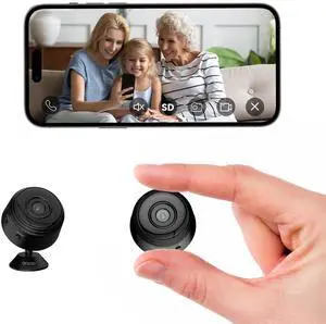Indoor Security Camera, 1080P Clear Night Vision, Home Surveillance Camera, Wireless Small Camera for Home Security Monitoring, Black