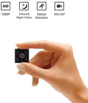 Mini Wireless Security Camera, Full HD 1080P Portable Small HD Nanny Cam with Night Vision, Video Record and Motion Detection for Home, Car, Drone, Office and Outdoor Use