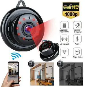 Mini Camera Small Nanny Cam 1080P Wireless Portable Indoor Outdoor Home Security Cameras, Night Vision