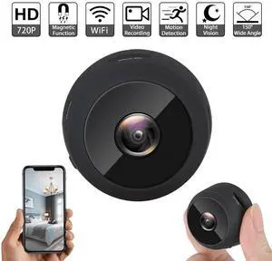 Mini Wireless Security Camera, Full HD 720P Portable Small HD Nanny Cam with Night Vision, Video Record and Motion Detection for Home Car Drone Office and Outdoor Use