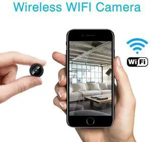 1080P Camera for Home Security Camera WiFi Mini Camera Wireless with Audio Nanny Cam with Cell Phone App Night Vision Movement Detection Video Recording Remote View