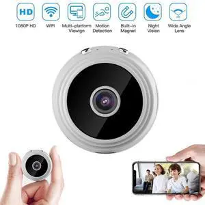 1080P Mini Camera Outdoor Wireless WiFi Camera Security Cam Night Vision Motion Detects Video Audio Recorder Camcorder Night Vision Micro Cam Cameras Wireless White