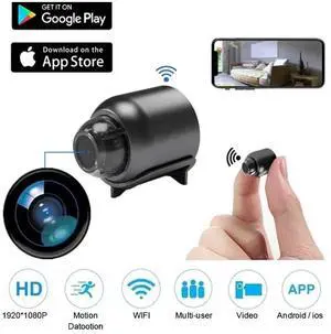 3PCS Mini Hidden Camera Security Cameras Full HD 1080P Nanny Cam Small Spy Camera with Night Vision PIR Motion Detection for Home Office Car Indoor or Outdoor