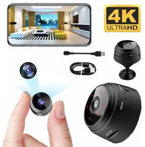 Indoor/Outdoor Surveillance Camera,Mini Wireless Spy Camera HD,Adjustable Resolution Security Camera for Store Office Home (black)