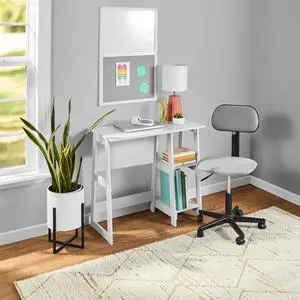 Quick Assembly Desk, White Finish