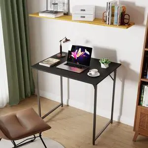 32 inch Metal Frame Computer Desk, Modern Style, Perfect for Students and Adults (Black)