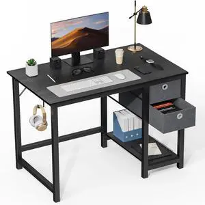 40 inch Computer Desk with Storage Drawers, PC Table for Home Office Small Spaces