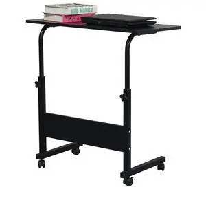 Laptop Table Computer Desk Adjustable Height Standing Portable Stand Up Work Station Cart Tray Side Table for Sofa and Bed Black