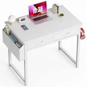 48 Inch Desk with 2 Drawers Home Office Computer PC Table,White