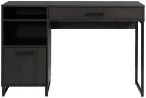 Wood & Metal Writing Desk with 1 Drawer &1 Door for Teens/Adult, 29.92 in, Espresso Finish