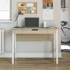 Oxford Computer Desk with Drawer, Pale Oak