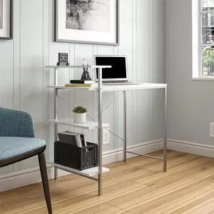 Side Storage Desk - White
